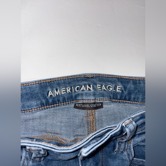 American Eagle Jeans Medium Wash Stretch Denim Casual Flare Fit Size 4 - Picture 5 of 11